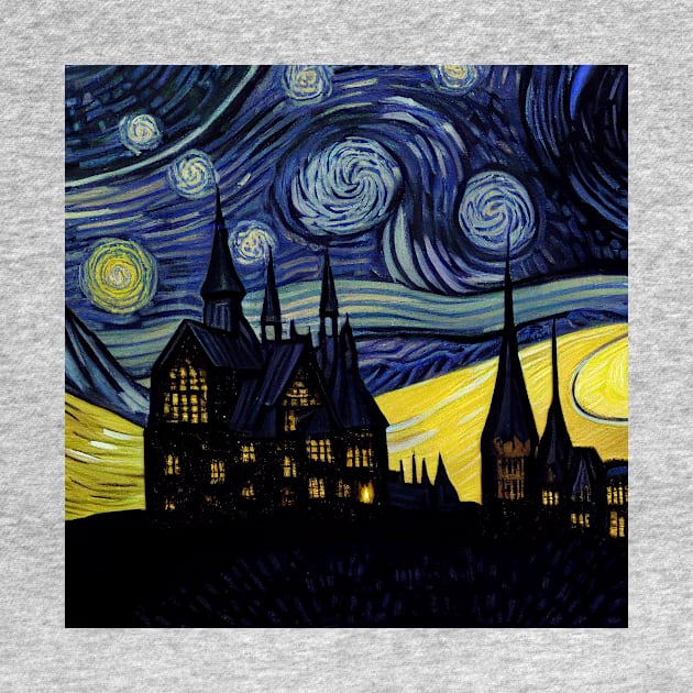 Starry Night Wizarding School Van Gogh by Grassroots Green